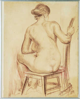 Плахотный Петр Алексеевич. Обнаженная натурщица со спины